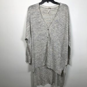 Free People XS TGIF Gray Marbled Cardigan Sweater